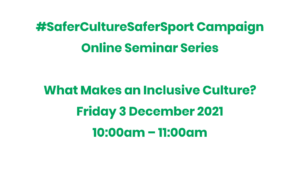 SaferCultureSaferSport Seminar Inclusive Cultures