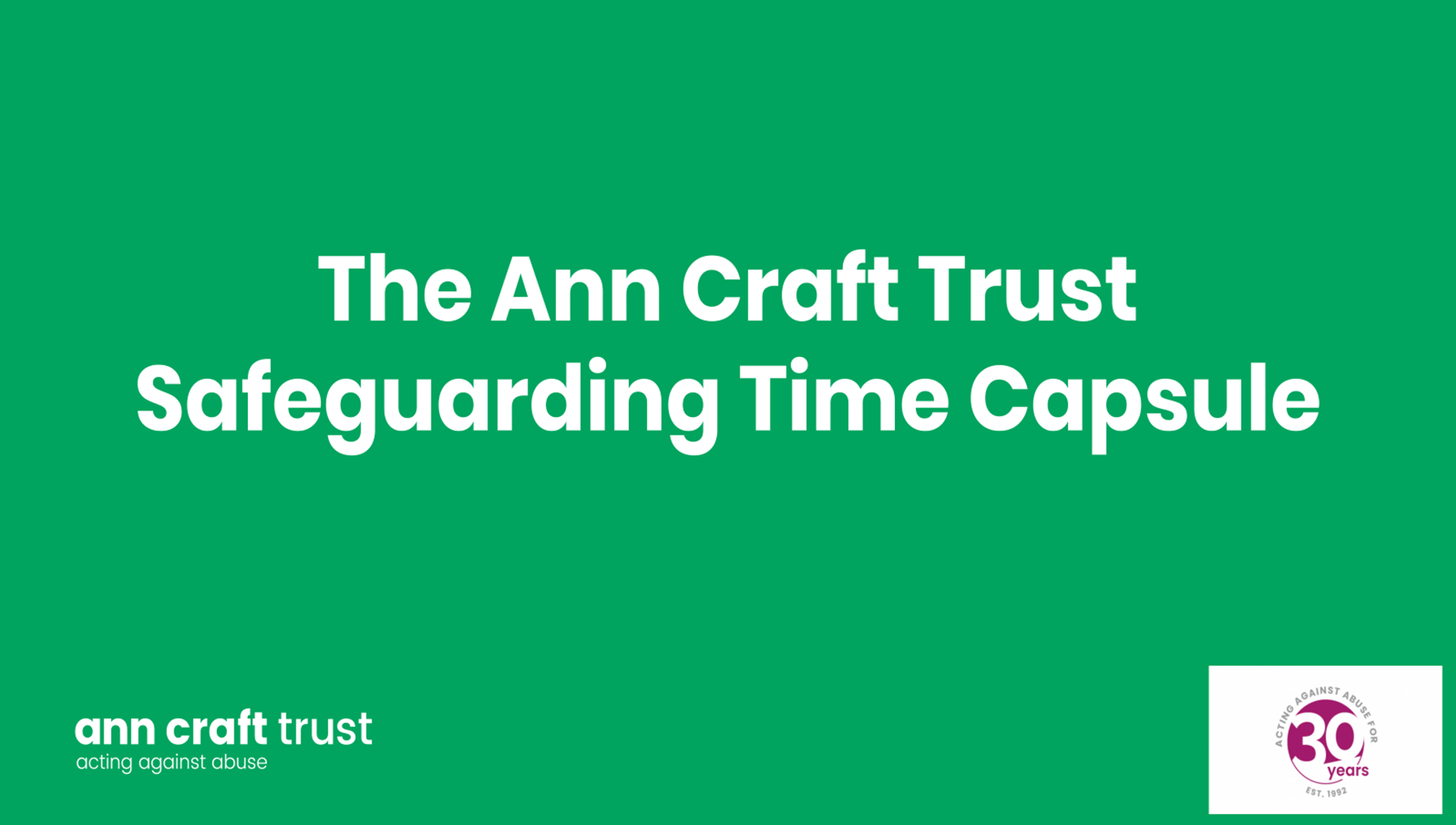Ann Craft Trust Safeguarding Time Capsule