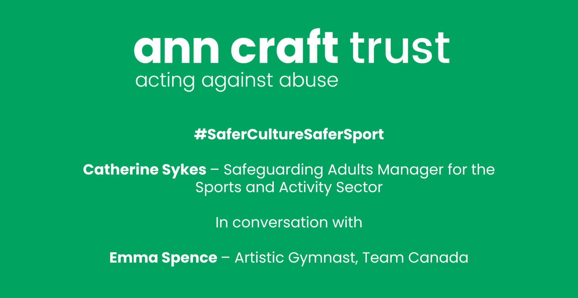 Cath Sykes Emma Spence - Safer Culture Safer Sport